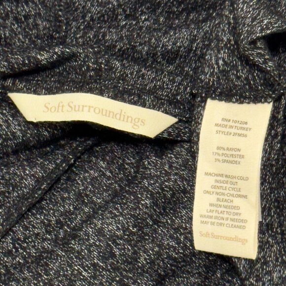 SOFT SURROUNDINGS Women’s Kimono Top Shawl collar Long Sleeve Size L - Picture 8 of 9